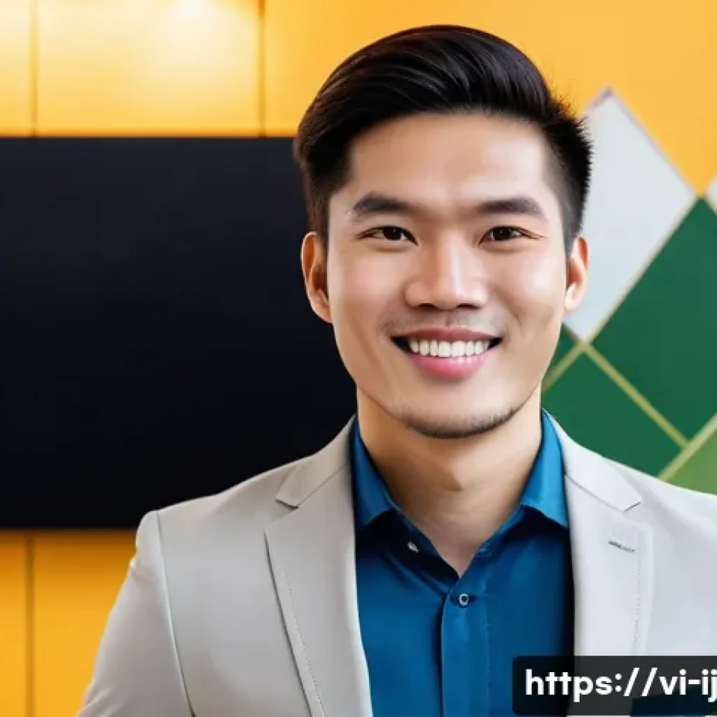 경력 스폰서 확보를 위한 소셜 미디어 활용법 - **Prompt:** A vibrant, high-resolution portrait of a Vietnamese professional, around 30 years old, w...