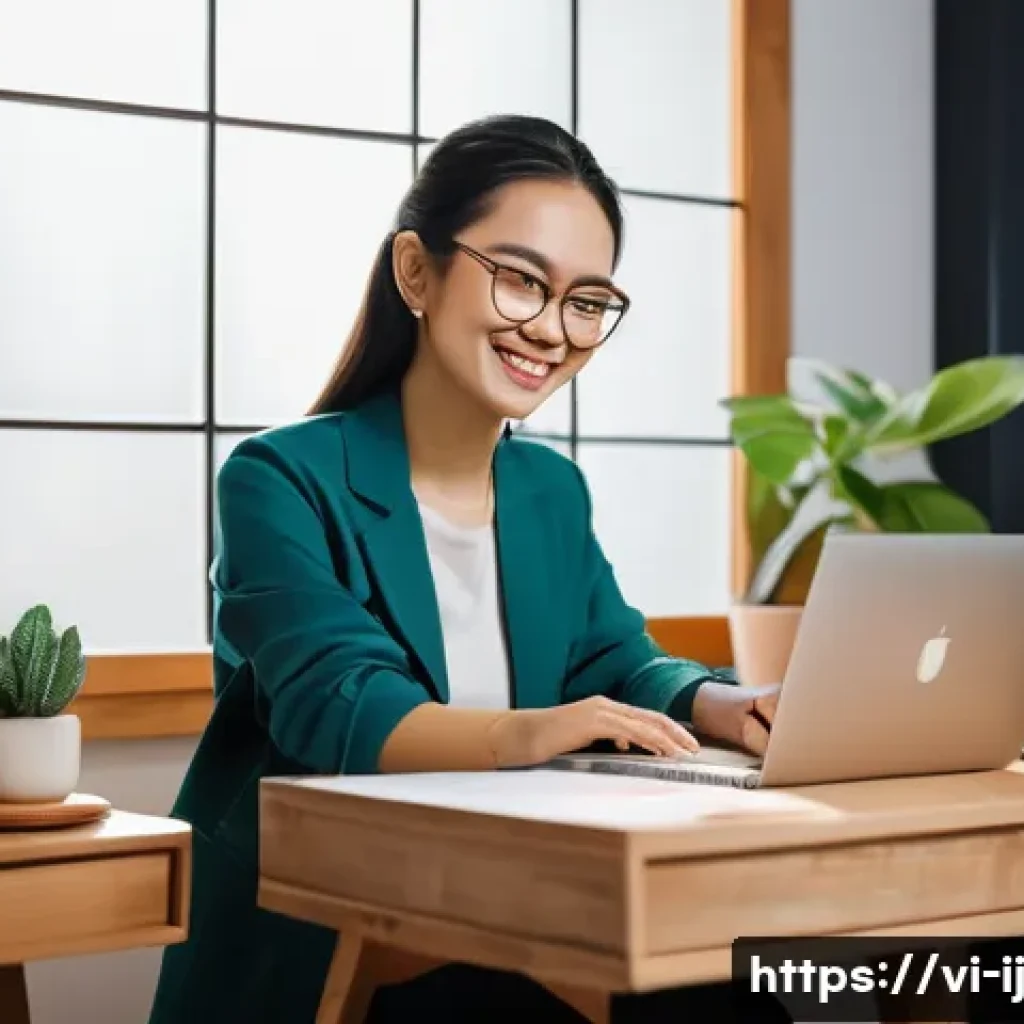 경력 스폰서 확보를 위한 개인 브랜드 홍보 전략 - A confident Vietnamese content creator sitting at a modern desk with a laptop and smartphone, surrou...