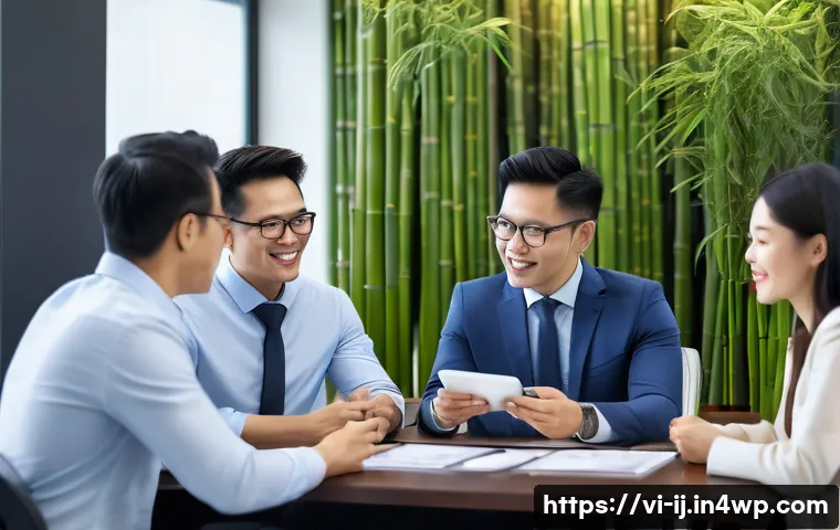 경력 스폰서와의 대화에서의 공감 기술 - A professional Vietnamese business meeting scene featuring a diverse group of sponsors and project m...