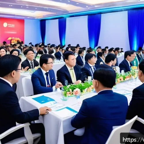 Home 31 경력 스폰서 확보를 위한 보상 체계 이해하기 - A vibrant corporate event scene in Vietnam showcasing a diverse group of professional sponsors and b...