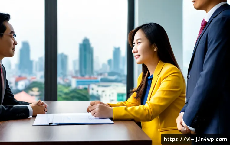 Home 17 스폰서십을 통해 얻을 수 있는 경력 이점 - Photorealistic career mentorship scene in a modern Ho Chi Minh City office, a confident young Vietna...